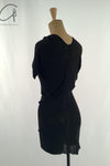 Marc le bihan shoulder strap asymmetric short sleeve top 2860 black